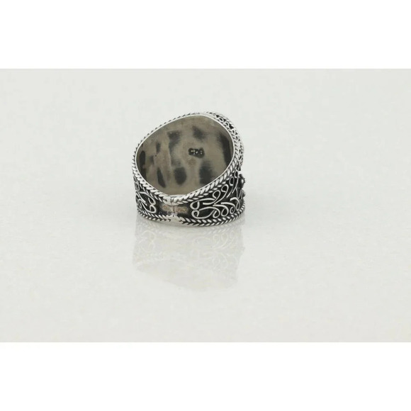 Sterling Silver Lapis Lazuli Ring Bali Style Size 9 1/4 - Picture 10 of 10